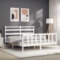 vidaXL Massivholzbett ohne Matratze Weiß 160x200 Kiefernholz vidaXL Massivholzbett ohne Matratze Weiß 160x200 Kiefernholz