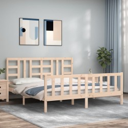 vidaXL Massivholzbett mit Kopfteil 180x200 cm