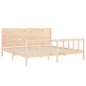 vidaXL Massivholzbett mit Kopfteil 200x200 cm vidaXL Massivholzbett mit Kopfteil 200x200 cm