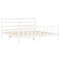 vidaXL Massivholzbett mit Kopfteil Weiß 200x200 cm vidaXL Massivholzbett mit Kopfteil Weiß 200x200 cm