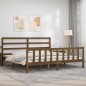 vidaXL Massivholzbett mit Kopfteil Honigbraun 200x200 cm vidaXL Massivholzbett mit Kopfteil Honigbraun 200x200 cm