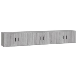 vidaXL TV-Wandschränke 3 Stk. Grau Sonoma 80x34,5x40 cm