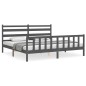 vidaXL Bettgestell mit Kopfteil Grau 180x200 cm Massivholz vidaXL Bettgestell mit Kopfteil Grau 180x200 cm Massivholz