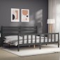 vidaXL Bettgestell mit Kopfteil Grau 180x200 cm Massivholz vidaXL Bettgestell mit Kopfteil Grau 180x200 cm Massivholz