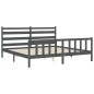 vidaXL Bettgestell mit Kopfteil Grau 180x200 cm Massivholz vidaXL Bettgestell mit Kopfteil Grau 180x200 cm Massivholz