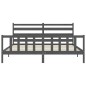 vidaXL Bettgestell mit Kopfteil Grau 180x200 cm Massivholz vidaXL Bettgestell mit Kopfteil Grau 180x200 cm Massivholz