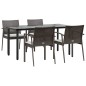 vidaXL 5-tlg. Garten-Essgruppe mit Kissen Poly Rattan und Stahl vidaXL 5-tlg. Garten-Essgruppe mit Kissen Poly Rattan und Stahl