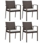 vidaXL 5-tlg. Garten-Essgruppe mit Kissen Poly Rattan und Stahl vidaXL 5-tlg. Garten-Essgruppe mit Kissen Poly Rattan und Stahl