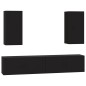 vidaXL 4-tlg. TV-Schrank-Set Schwarz Holzwerkstoff vidaXL 4-tlg. TV-Schrank-Set Schwarz Holzwerkstoff