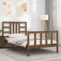 vidaXL Massivholzbett mit Kopfteil Honigbraun 100x200 cm vidaXL Massivholzbett mit Kopfteil Honigbraun 100x200 cm