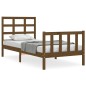 vidaXL Bettrahmen mit Kopfteil Honigbraun 90x190 cm Massivholz vidaXL Bettrahmen mit Kopfteil Honigbraun 90x190 cm Massivholz