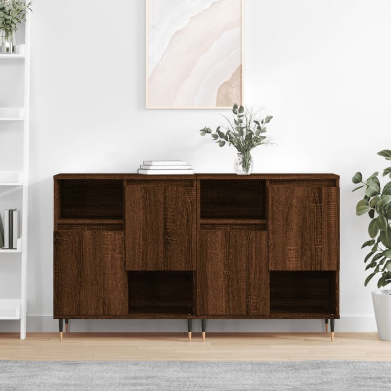 vidaXL Sideboards 2 Stk. Braun Eichen-Optik Holzwerkstoff vidaXL Sideboards 2 Stk. Braun Eichen-Optik Holzwerkstoff