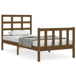 vidaXL Massivholzbett mit Kopfteil Honigbraun 90x200 cm