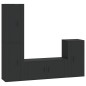 vidaXL 4-tlg. TV-Schrank-Set Schwarz Holzwerkstoff vidaXL 4-tlg. TV-Schrank-Set Schwarz Holzwerkstoff