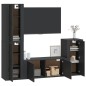 vidaXL 4-tlg. TV-Schrank-Set Schwarz Holzwerkstoff vidaXL 4-tlg. TV-Schrank-Set Schwarz Holzwerkstoff
