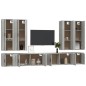 vidaXL 8-tlg. TV-Schrank-Set Grau Sonoma Holzwerkstoff vidaXL 8-tlg. TV-Schrank-Set Grau Sonoma Holzwerkstoff
