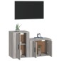 vidaXL 2-tlg. TV-Schrank-Set Grau Sonoma Holzwerkstoff vidaXL 2-tlg. TV-Schrank-Set Grau Sonoma Holzwerkstoff