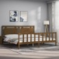 vidaXL Massivholzbett mit Kopfteil Honigbraun 200x200 cm vidaXL Massivholzbett mit Kopfteil Honigbraun 200x200 cm