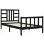 vidaXL Massivholzbett mit Kopfteil Schwarz 100x200 cm