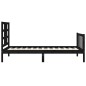 vidaXL Massivholzbett mit Kopfteil Schwarz 100x200 cm
