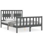 vidaXL Massivholzbett mit Kopfteil Grau 140x190 cm vidaXL Massivholzbett mit Kopfteil Grau 140x190 cm