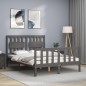 vidaXL Massivholzbett mit Kopfteil Grau 140x190 cm vidaXL Massivholzbett mit Kopfteil Grau 140x190 cm