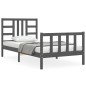 vidaXL Bettgestell mit Kopfteil Grau 90x190 cm Massivholz vidaXL Bettgestell mit Kopfteil Grau 90x190 cm Massivholz