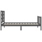 vidaXL Bettgestell mit Kopfteil Grau 90x190 cm Massivholz vidaXL Bettgestell mit Kopfteil Grau 90x190 cm Massivholz