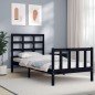 vidaXL Bettgestell mit Kopfteil Schwarz 90x190 cm Massivholz vidaXL Bettgestell mit Kopfteil Schwarz 90x190 cm Massivholz