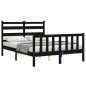 vidaXL Massivholzbett mit Kopfteil Schwarz 140x190 cm vidaXL Massivholzbett mit Kopfteil Schwarz 140x190 cm