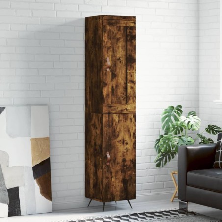 vidaXL Highboard Räuchereiche 34,5x34x180 cm Holzwerkstoff