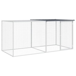 vidaXL Hühnerkäfig mit Dach Anthrazit 203x98x90 cm Verzinkter Stahl
