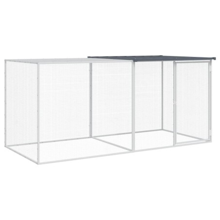 vidaXL Hühnerkäfig mit Dach Anthrazit 203x98x90 cm Verzinkter Stahl