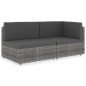 Modulares 2-Sitzer-Sofa Poly Rattan Grau Modulares 2-Sitzer-Sofa Poly Rattan Grau