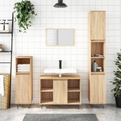 vidaXL 3-tlg. Badmöbel-Set Sonoma-Eiche Holzwerkstoff