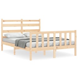 vidaXL Massivholzbett mit Kopfteil 120x200 cm