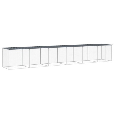 vidaXL Hühnerkäfig mit Dach Anthrazit 603x98x90 cm Verzinkter Stahl