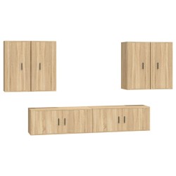 vidaXL 6-tlg. TV-Schrank-Set Sonoma-Eiche Holzwerkstoff
