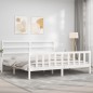 vidaXL Bettgestell mit Kopfteil Weiß 180x200 cm Massivholz vidaXL Bettgestell mit Kopfteil Weiß 180x200 cm Massivholz
