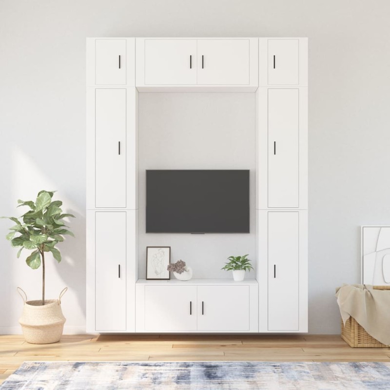 vidaXL 8-tlg. TV-Schrank-Set Weiß Holzwerkstoff vidaXL 8-tlg. TV-Schrank-Set Weiß Holzwerkstoff