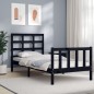 vidaXL Massivholzbett mit Kopfteil Schwarz 100x200 cm vidaXL Massivholzbett mit Kopfteil Schwarz 100x200 cm