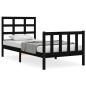 vidaXL Massivholzbett mit Kopfteil Schwarz 100x200 cm vidaXL Massivholzbett mit Kopfteil Schwarz 100x200 cm