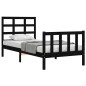 vidaXL Massivholzbett mit Kopfteil Schwarz 100x200 cm vidaXL Massivholzbett mit Kopfteil Schwarz 100x200 cm