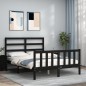 vidaXL Massivholzbett mit Kopfteil Schwarz 120x200 cm vidaXL Massivholzbett mit Kopfteil Schwarz 120x200 cm