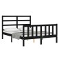 vidaXL Massivholzbett mit Kopfteil Schwarz 120x200 cm vidaXL Massivholzbett mit Kopfteil Schwarz 120x200 cm