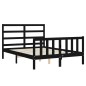vidaXL Massivholzbett mit Kopfteil Schwarz 120x200 cm vidaXL Massivholzbett mit Kopfteil Schwarz 120x200 cm
