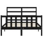 vidaXL Massivholzbett mit Kopfteil Schwarz 120x200 cm vidaXL Massivholzbett mit Kopfteil Schwarz 120x200 cm