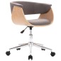 Esszimmerstuhl Drehbar Taupe Bugholz und Stoff Esszimmerstuhl Drehbar Taupe Bugholz und Stoff