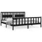 vidaXL Massivholzbett mit Kopfteil Schwarz 200x200 cm vidaXL Massivholzbett mit Kopfteil Schwarz 200x200 cm