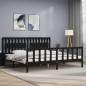vidaXL Massivholzbett mit Kopfteil Schwarz 200x200 cm vidaXL Massivholzbett mit Kopfteil Schwarz 200x200 cm